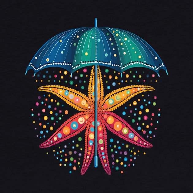 Starfish Rainy Day With Umbrella by JH Mart